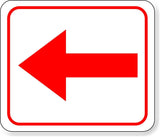 supplemental directional red left arrow Metal Aluminum Composite Sign