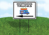 HOTDOG TRUCKS LEFT ARROW BLACK Yard Sign Road with Stand LAWN SIGN Single sided