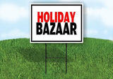 HOLIDAY BAZAAR BLACK BORDER Yard Sign with Stand LAWN SIGN