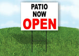 PATIO NOW OPEN BLACK RED Yard Sign Road with Stand LAWN SIGN