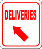DELIVERIES DIRECTIONAL RED 8 Arrow Variations Metal Aluminum composite sign