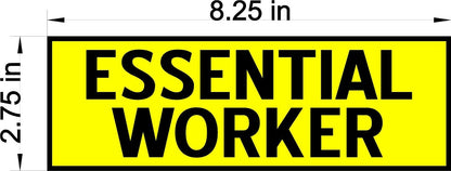 Essential Worker Car MAGNET Magnetic Bumper Sticker  bright safety yellow