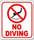 NO DIVING metal outdoor sign long-lasting