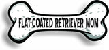 Dog Mom Flat-Coated Retriever Bone Car Magnet Bumper Sticker 3"x7"