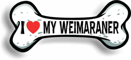 I Love My Weimaraner Car Magnet Bumper Sticker 3"x7"