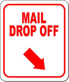 MAIL DROP OFF RED 8 Arrow Variations Metal Aluminum composite sign