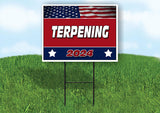 TERPENING FLAG RED 2024 18inx24in Yard Road Sign w/ Stand