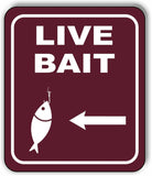 LIVE BAIT DIRECTIONAL LEFT ARROW CAMPING Metal Aluminum composite sign