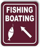 FISHING BOATING DIRECTIONAL 45 DEGREES UP LEFT ARROW Aluminum composite sign