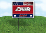 JACOB-FAMBRO FLAG RED 2024 18inx24in Yard Road Sign w/ Stand