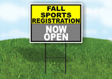 SPORTS REGISTRATION YELLOW SILVER FALL Yard Sign with Stand LAWN SIGN
