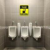 PLEASE FLUSH URINAL Toilet Metal Aluminum Composite Funny bathroom Sign