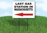 MARYLAND LAST GAS STATION LEFT ARROW Yard Sign w Stand LAWN SIGN Single