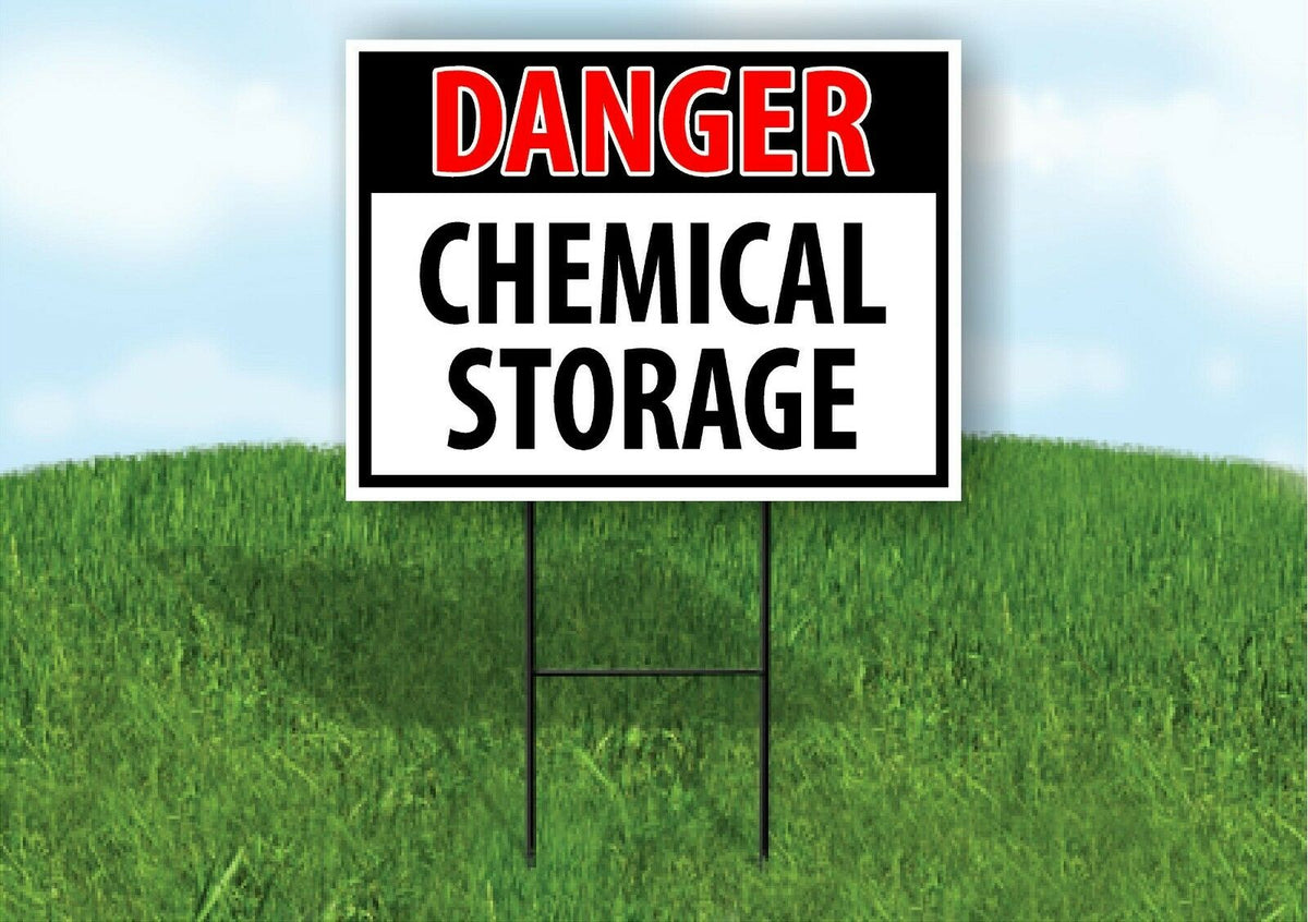 DANGER Chemical Storage OSHA Plastic Yard Sign ROAD SIGN with Stand