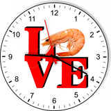 I Love Shrimp Love Park Funny Kitchen Living room Wall Clock