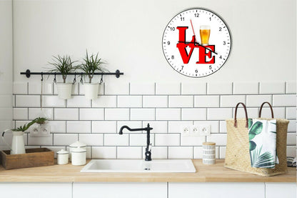 I Love Beer Love Park Funny Kitchen Living room Wall Clock