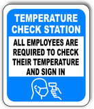 TEMPERATURE CHECK POINT Aluminum Composite Sign