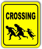 CROSSING FAST YELLOW Metal Aluminum composite sign