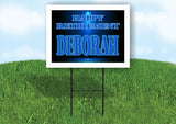 DEBORAH RETIREMENT BLUE 18 in x 24 in Yard Sign Road Sign with Stand