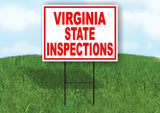 VIRGINIA STATE INSPECTIONS RED WHITE Yard Sign Road with Stand LAWN SIGN