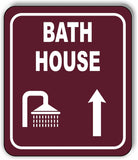 BATH HOUSE DIRECTIONAL ARROW TRAIL 8 Variations Metal Aluminum composite sign