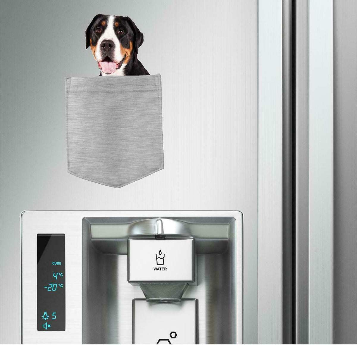 Greater Swiss Mountian Dog in pocket Fridge Car Magnet Bumper Sticker