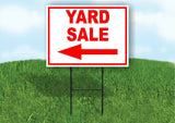 YARD SALE LEFT arrow red Yard Sign Road with Stand LAWN SIGN Single sided