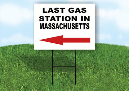 MARYLAND LAST GAS STATION LEFT ARROW Yard Sign w Stand LAWN SIGN Single