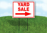 YARD SALE RIGHT arrow red Yard Sign Road with Stand LAWN SIGN Single sided