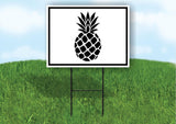 pineapple SWINGERS BLACK WHITE 18 in x 24 in Yard Sign Road Sign with Stand