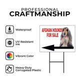Afghan Hound FOR SALE DOG LEFT ARROW Yard Sign with Stand LAWN SIGN