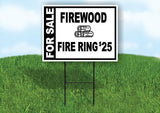 FOR SALE FIREWOOD fIRE RING $25 Plastic Yard Sign ROAD SIGN with Stand