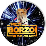 Best Borzoi Dog Galaxy Wars Space Star Kitchen Livingroom Wall Clock