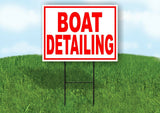 BOAT DETAILING RED WHITE Yard Sign Road with Stand LAWN SIGN