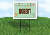 ROBERT WELCOME BABY GREEN  18 in x 24 in Yard Sign Road Sign with Stand