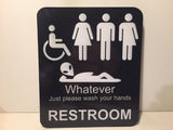 funny bathroom sign 8 1/2 X 10 RESTROOM SIGN Aluminum NEW An alien men women