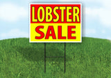 LOBSTER SALE SEAFOOD RED YELLOW Yard Sign Road with Stand LAWN SIGN