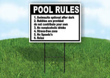 POOL RULES NUMBERED LIST Yard Sign Road with Stand LAWN SIGN