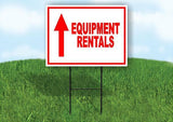 EQUIPMENT RENTALS STRAIGHT RED Yard Sign with Stand LAWN SIGN