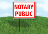 NOTARY PUBLIC SERVICE RED Plastic Yard Sign ROAD SIGN with Stand