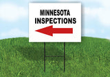 INSPECTIONS LEFT ARROW MINNESOTA Yard Sign Road with Stand LAWN SIGN Single
