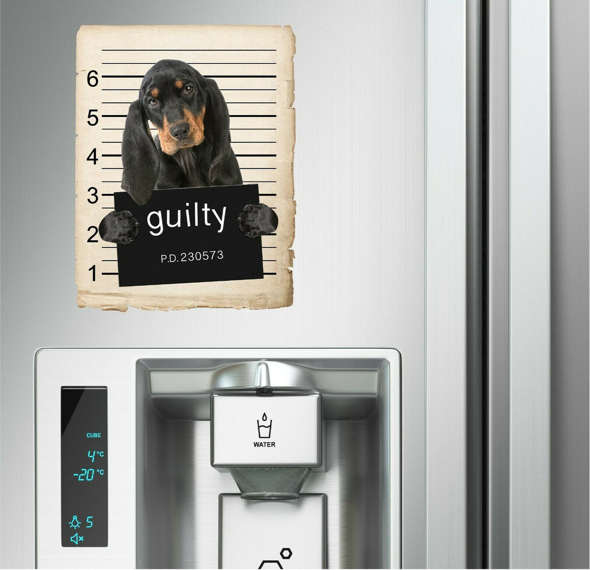 Black and Tan Coonhound Mugshot Bad Dog Fridge refrigerator Car Magnet