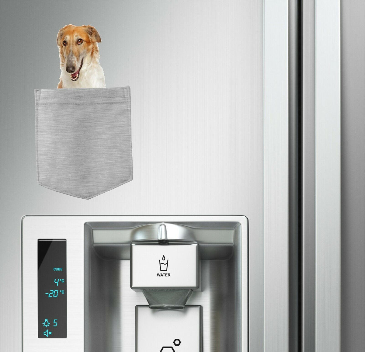 Borzoi Dog in pocket Fridge Car Magnet Bumper Sticker App size 4"x7"