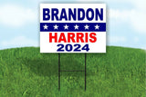 Brandon HARRIS 2024 JOE KAMALA BIDEN star Yard Sign Road with Stand LAWN SIGN
