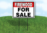 FIREWOOD FOR SALE RED BLACK 18 in x 24 in Yard Sign Road Sign with Stand