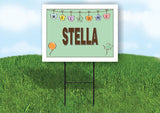 STELLA WELCOME BABY GREEN  18 in x 24 in Yard Sign Road Sign with Stand