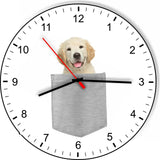 Golden Retriever puppy In Your Pocket Puppy Dog kitchen living room Wall Clock