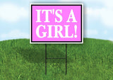 IT'S A GIRL PINK Yard Sign with Stand LAWN SIGN