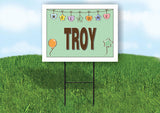 TROY WELCOME BABY GREEN  18 in x 24 in Yard Sign Road Sign with Stand