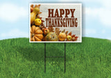 HAPPY THANKSGIVING GOURDS Yard Sign with Stand LAWN SIGN